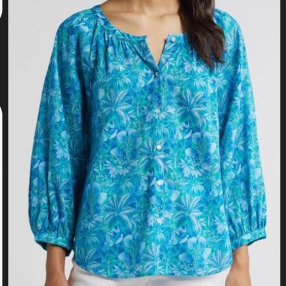 Tommy Bahama 3/4 Sleeve Oversized Top - Picture 2 of 11